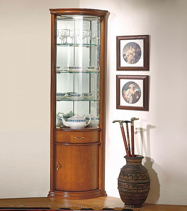 Угловая витрина Disemobel 934 cerezo-5 цвет вишня Угловая витрина Disemobel 934 cerezo-5 цвет вишня