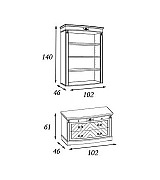 Книжный шкаф Panamar 825.000 + тумба Panamar 835.000 цвет орех, вишня Книжный шкаф Panamar 825.000 + тумба Panamar 835.000 цвет орех, вишня