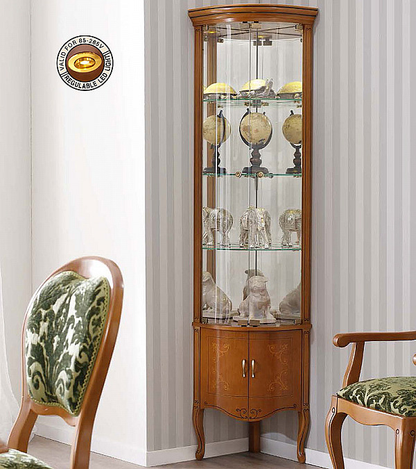 Угловая витрина Panamar 708.001 цвет орех, вишня Угловая витрина Panamar 708.001 цвет орех, вишня