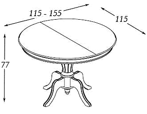 Размеры: стол обеденный раздвижной Панамар модель 401.115