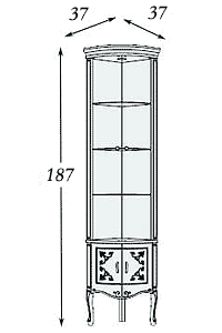размеры угловая витрина Panamar 708.001