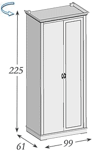 Размеры: шкаф 2-х дверный Panamar 875.002