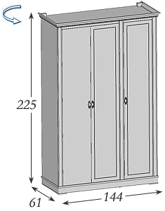 Размеры: шкаф 3-х дверный Panamar 875.003