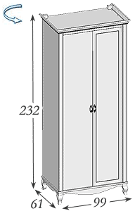 Размеры: шкаф 2-х дверный Panamar 876.002