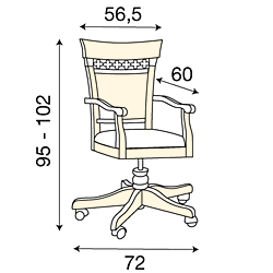 размер кресло кабинетное Палаццо Дукале 71CI02PL фабрика Bakokko Италия