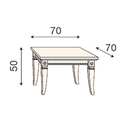 размер журнальный столик квадратный Палаццо Дукале Прама 71CI52 вишня фабрика Bakokko Италия
