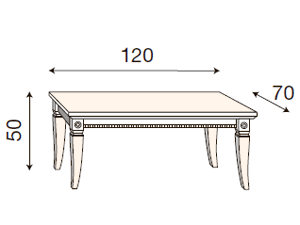 размер журнальный столик Палаццо Дукале 71BO51 фабрика Prama Италия